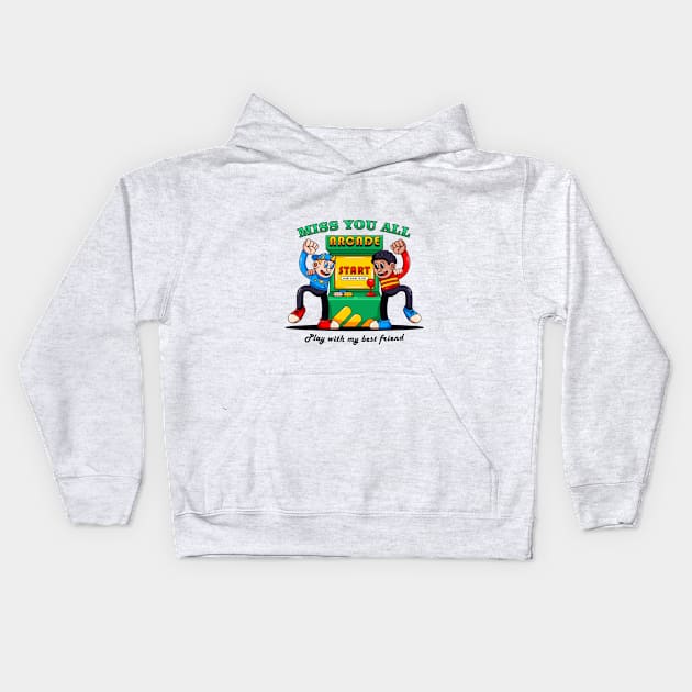 Miss you all, play with my best friend Kids Hoodie by Vyndesign